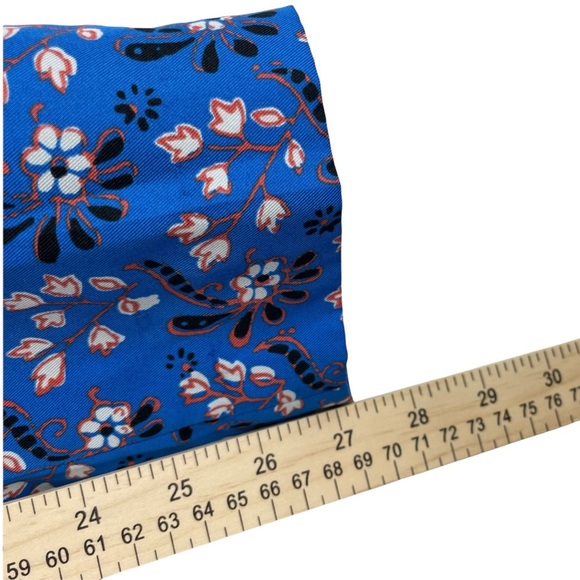 J. Crew Blue Floral Elastic Waist Tapered ankle Pants Size 2 Tall 2T - Picture 6 of 7